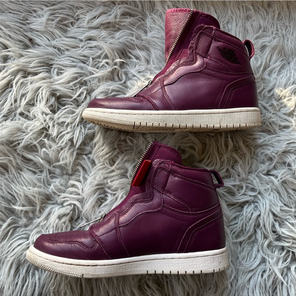 Sz 7 ❤️ Nike Air Jordan 1 Retro — High Zip — Bordeaux — excellent - Picture 8 of 12